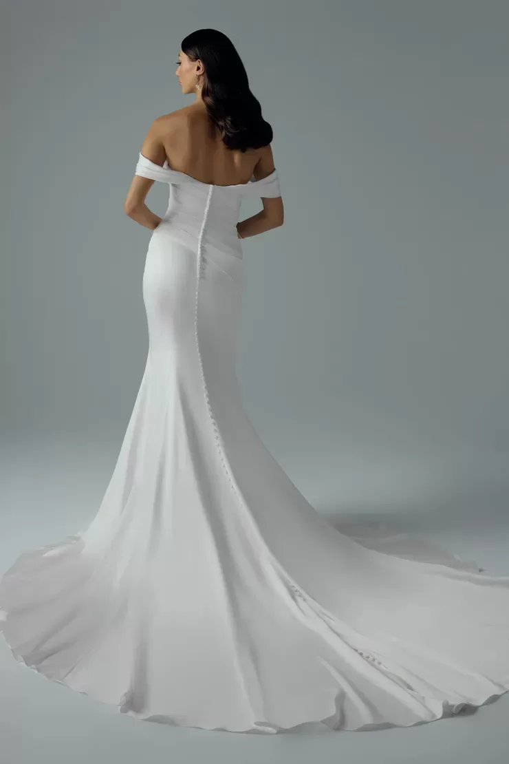 Sophia Tolli Ava wedding dress - back view featuring open back design