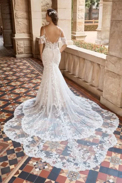 Sophia Tolli Leighton wedding dress - back view with open back and button detail