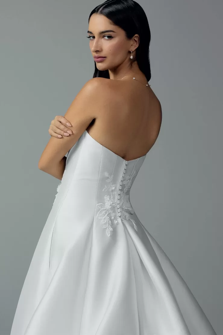 Sophia Tolli Nala wedding dress - back view with lace-up back and cathedral train
