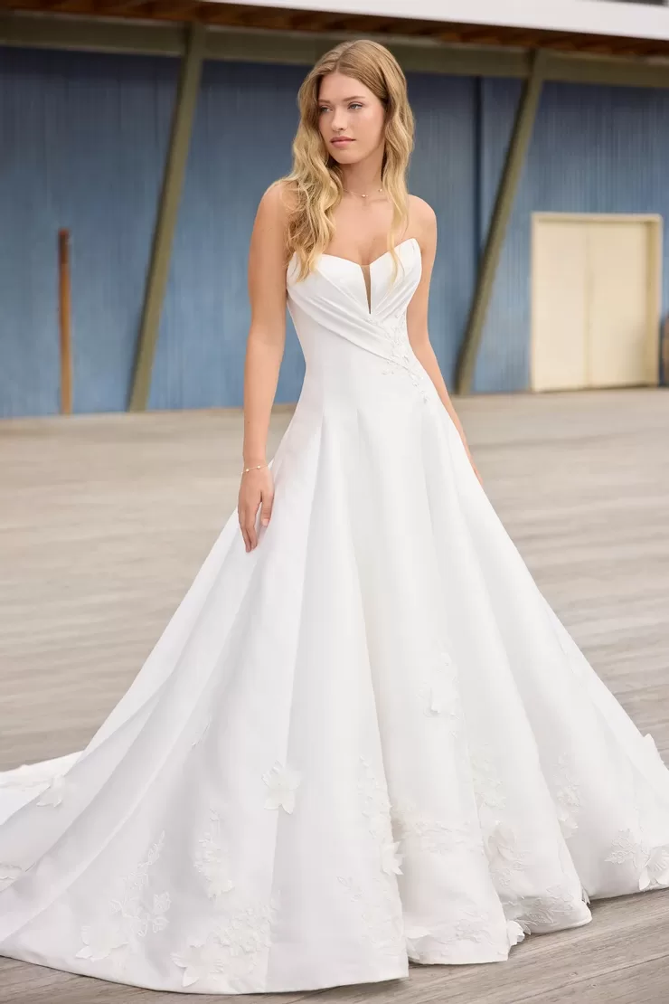 Sophia Tolli Nala wedding dress - front view with sweetheart neckline and sparkling bodice
