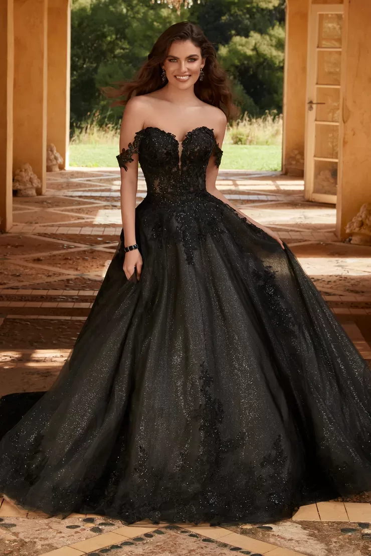 Sophia Tolli Rebekah wedding dress - front view with ornate beading and princess silhouette